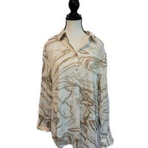 Chico's Cream/Tan button-down blouse - size 2